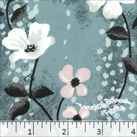 stone, Koshibo Print Large Floral Polyester Fabric 048525