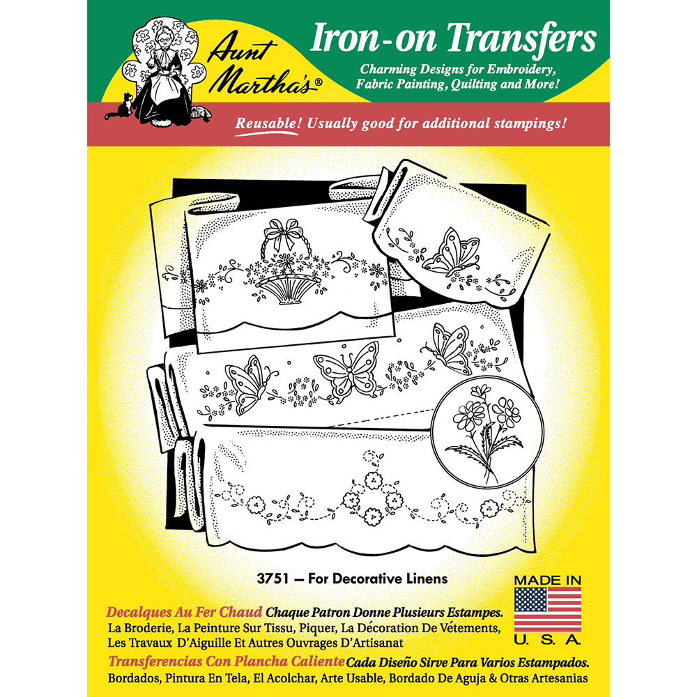Aunt Martha's Iron-on Transfer Book-fanciful Flowers 