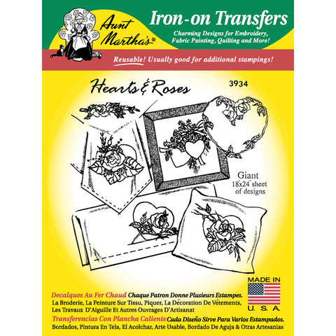 Hearts & Roses Iron-On Transfers