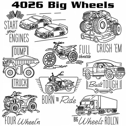 Big Wheels Iron-On Transfers