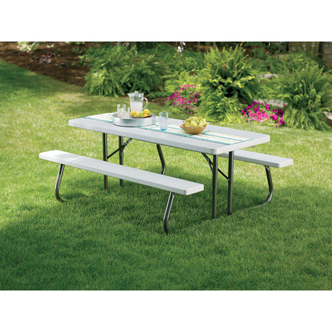 Outdoor table in use.