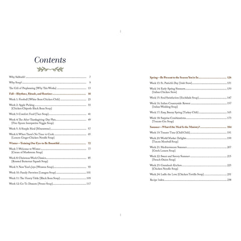 Sabbath Soup 8862-9 table of contents