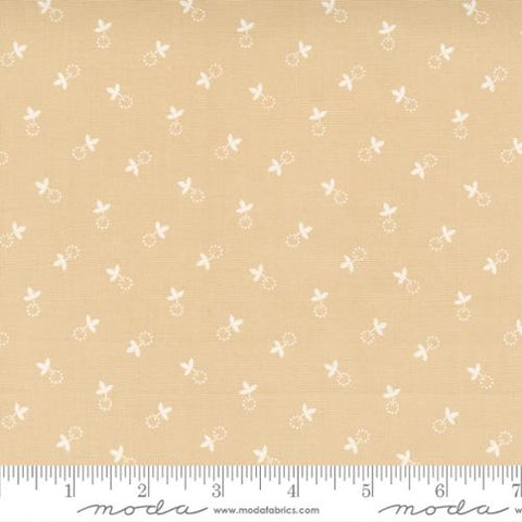 Cinnamon and Cream Collection Berry Leaf Cotton Fabric tan