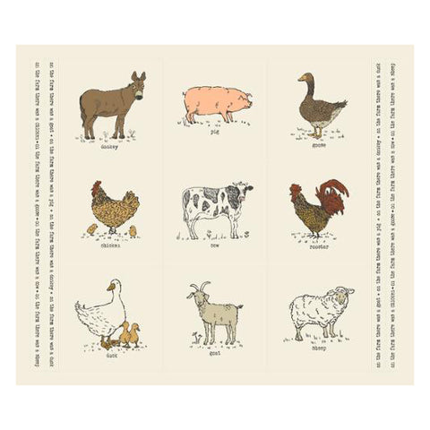 Tan, Farmstead Collection Cotton Cut and Sew Panels 20908