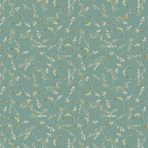 Season's Study Collection Small Floral Cotton Fabric 17838 teal