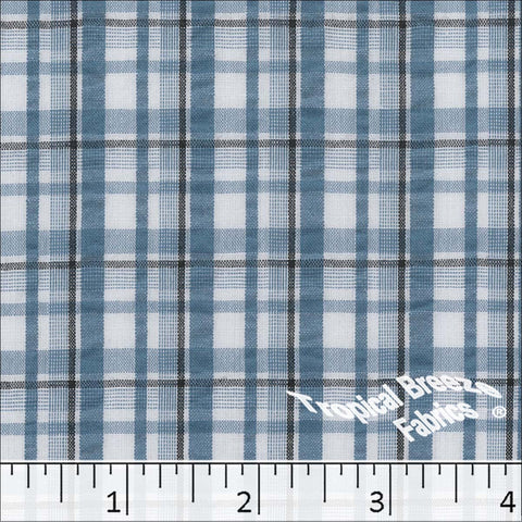 teal, Seersucker Plaid Dress Fabric 48851