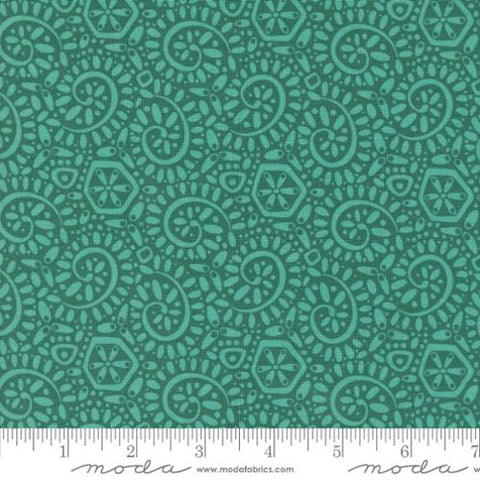 Tango Collection Swirls Cotton Fabric 27337 teal