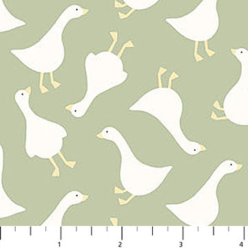 tossed geese, Silly Goose Cotton Flannel Fabric F277