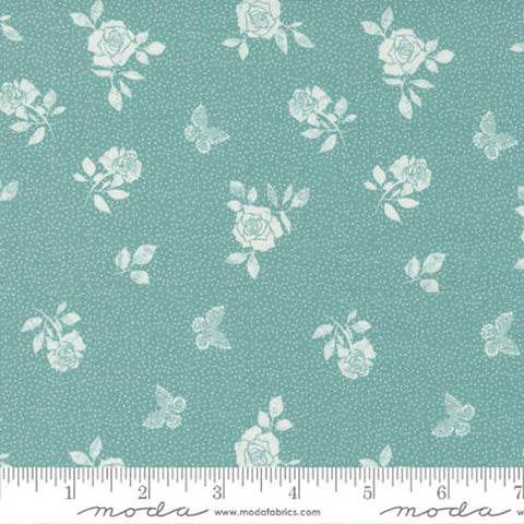 Garden Society Cotton Fabric Collection turquoise