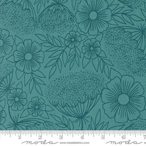 Field of Flowers Collection Queen Annes Lace Cotton Fabric 3314 turquoise