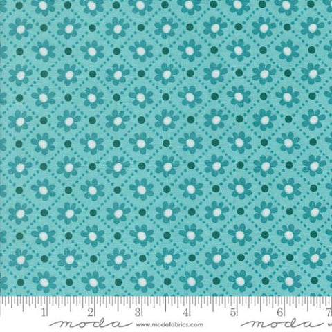 Turquoise, Sunday Brunch Collection Small Pastry Floral Cotton Fabric 30754