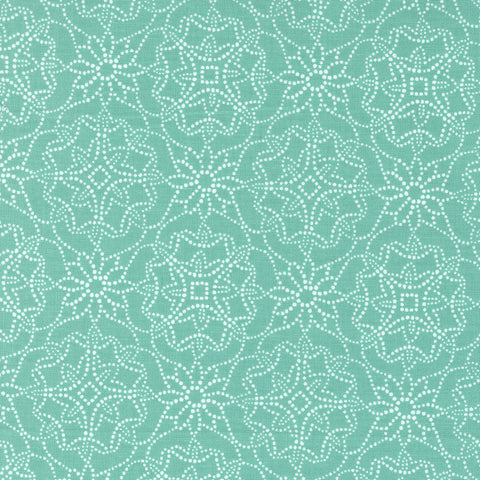 Sunflowers in My Heart Collection Geometric Cotton Fabric 27322 turquoise