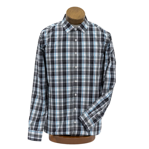Men's Plaid Casual Dress Shirt turquoise