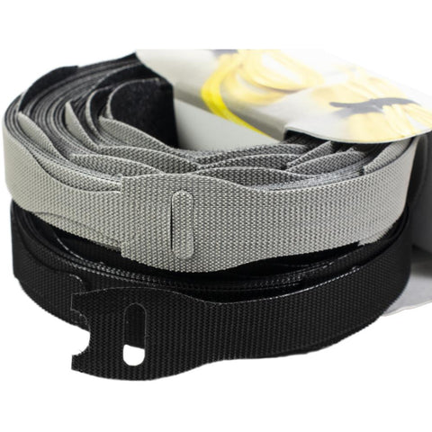 Gray and black ties