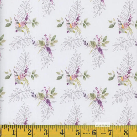 white, Wisteria Barble Polyester Fabric