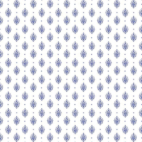 Indigo Splash Collection Petite Medallion Cotton Fabric 15717 white