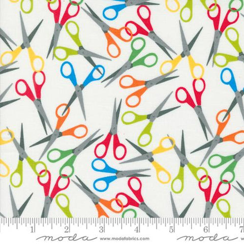 Back to School Collection Scissors Cotton Fabric 20894 white
