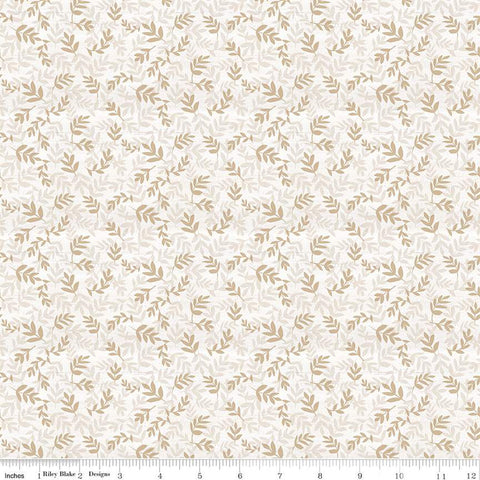White, Covered Bridges in Spring Collection Leaves Cotton Fabric CD15824