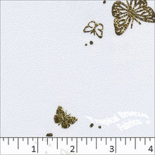 Crepe Knit Foil Butterfly Foil Print Fabric 32852 white