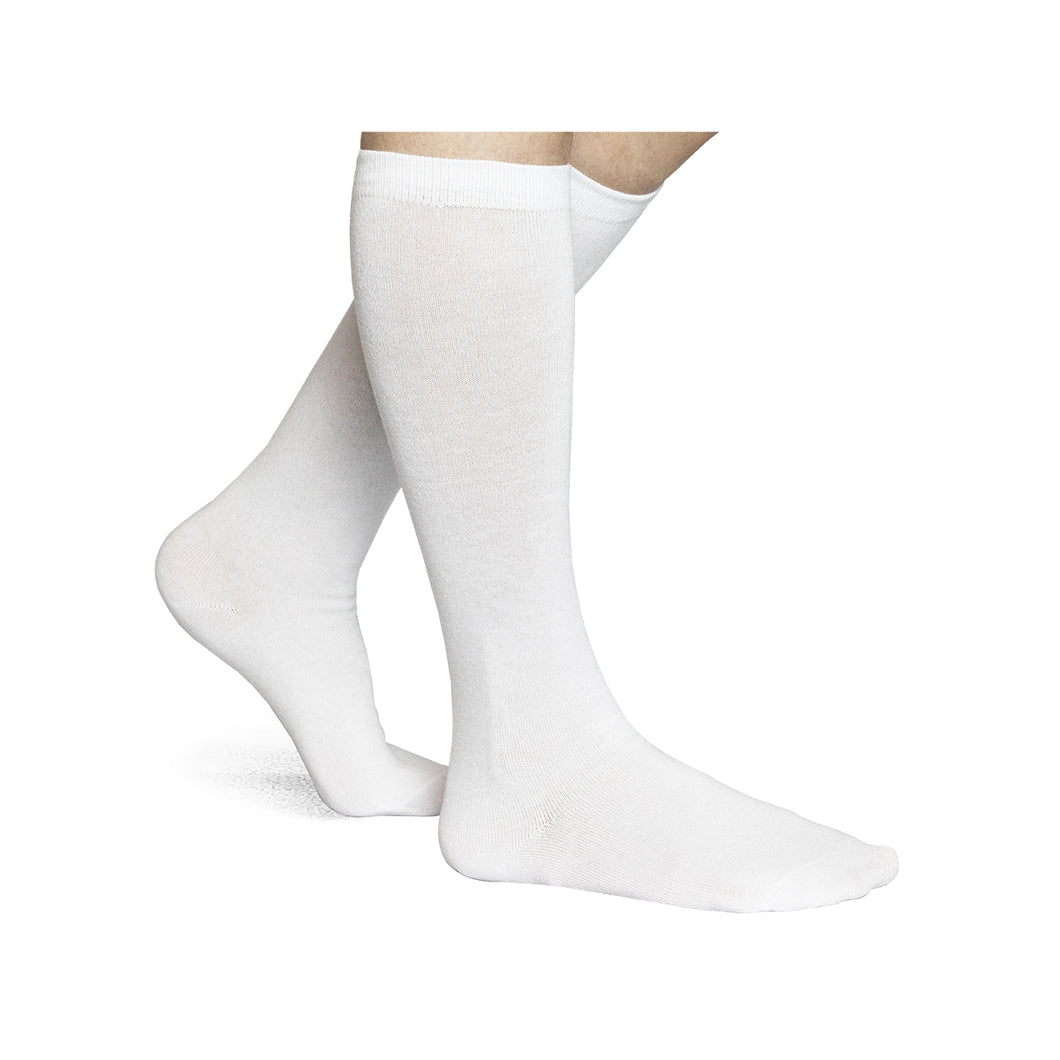 Women's Flat Knit Knee-High Socks LA2000 white