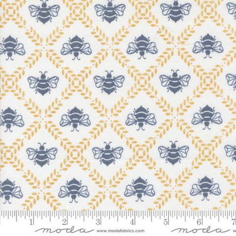 white, Sun Drenched Collection Gathering Honey Cotton Fabric 43204