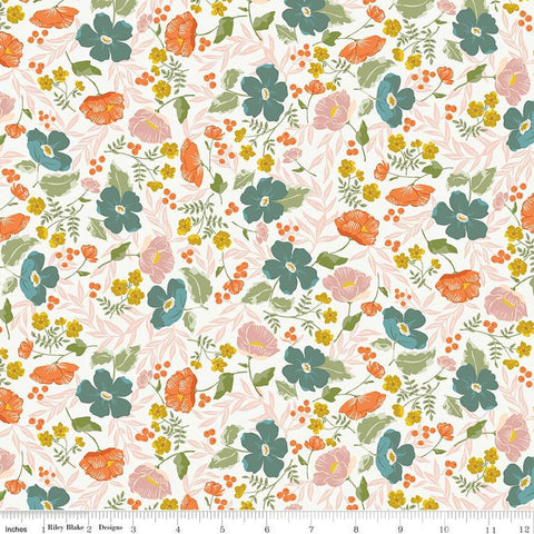 white, Winged Medley Collection Boho Blooms Cotton Fabric C15912