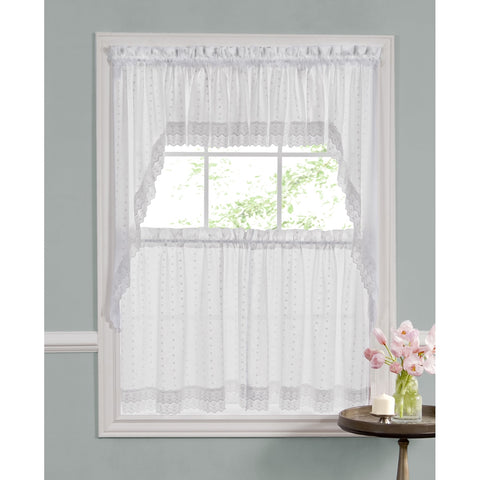 White Ribbon Eyelet Curtains 0333