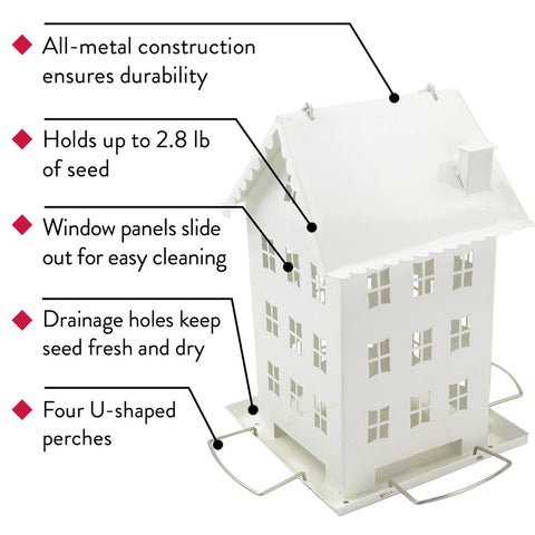 White Farmhouse Bird Feeder WFH001