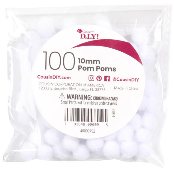 Assorted Pom Pom Balls - 200 pieces (10mm) - The Hardware Stop