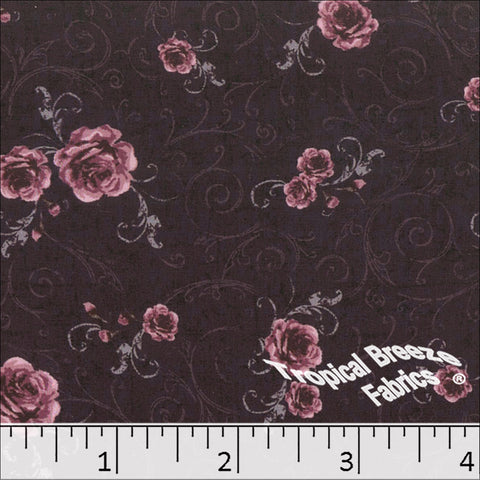 wine, 100% Polyester Peach Cream Print Fabric 048523