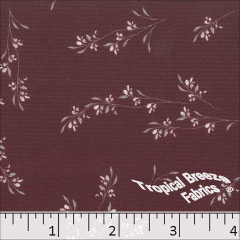wine, Horizontal Rib Knit Floral Print Fabric 572517