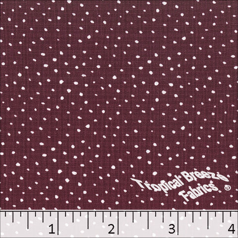 wine, Linen Crepe Dot Print Polyester Fabric 048527