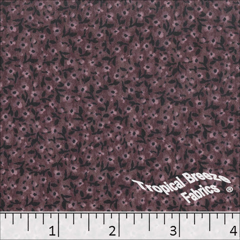wine, Silk Mist Tiny Floral Print Polyester Fabric 042524