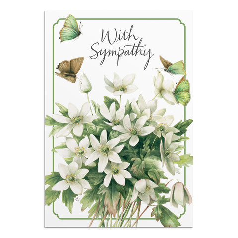 Flowers and butterflies Sympathy Cards
