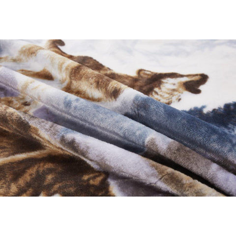 Wolf detail on blanket