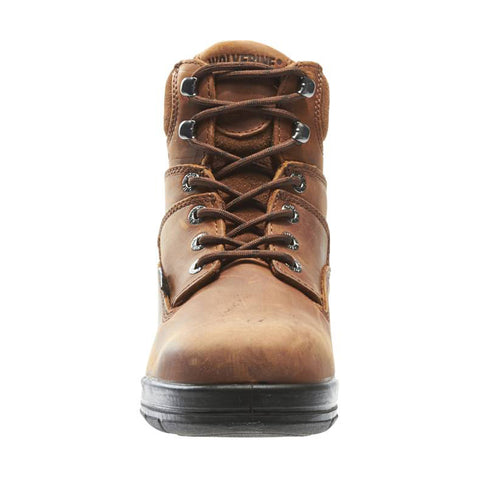 Toe view of lace-up boot