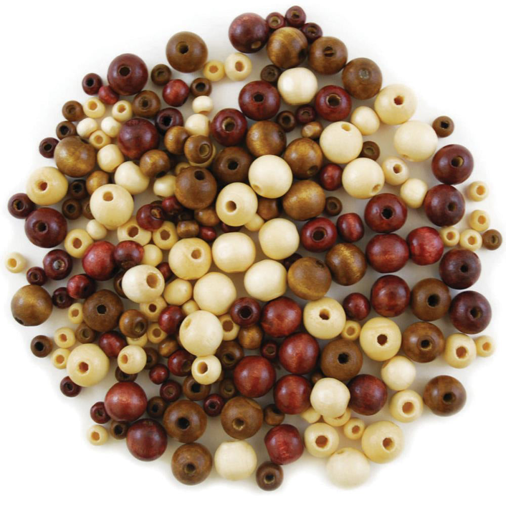 Krafty Kids Natural Craftwood Round Wooden Beads CW337-A – Good's