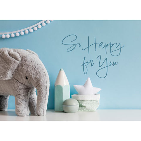 Front of Card 2: So Happy for You, blue background