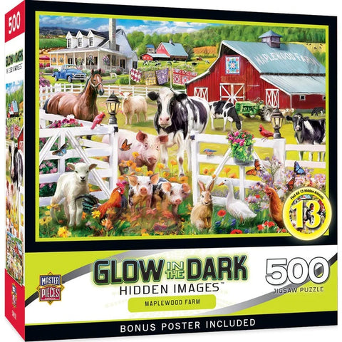 Hidden Images - Maplewood Farm 500 Piece Jigsaw Puzzle 32525 front of box