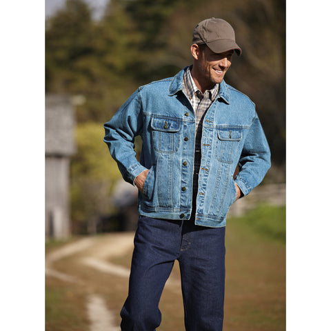 Man wearing Wrangler jacket