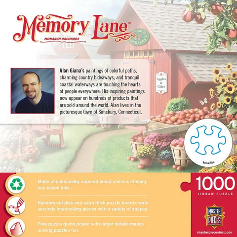 Memory Lane - Monarch Orchards 1000 Piece Jigsaw Puzzle 72563 Back of box