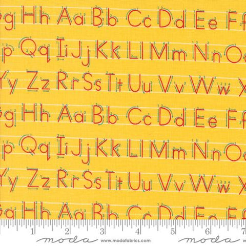 Back to School Collection Writing Letters Cotton Fabric 20895 yellow