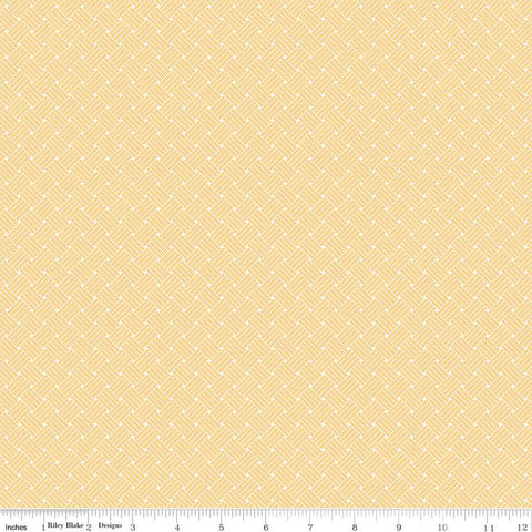 Melody Collection Basket Weave Cotton Fabric C15147 yellow