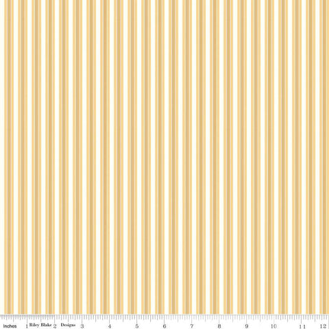 Melody Collection Stripes Cotton Fabric C15146 yellow