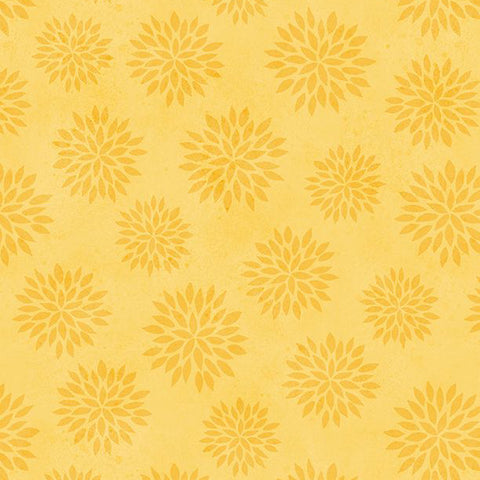 Sunflower Splendor Collection Tonal Flowers Cotton Fabric 83333 yellow