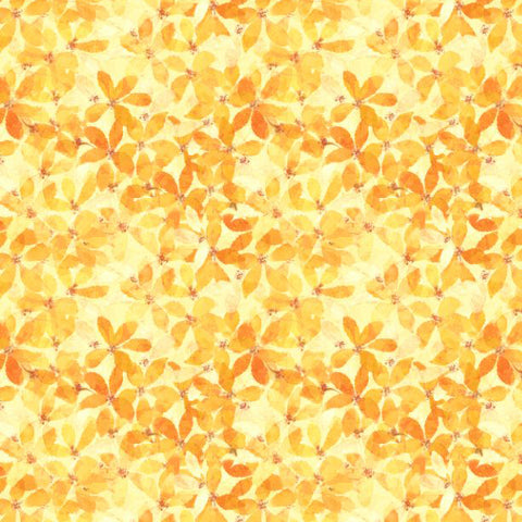 yellow, Sunlit Serenade Collection Medium Floral Cotton Fabric 40773