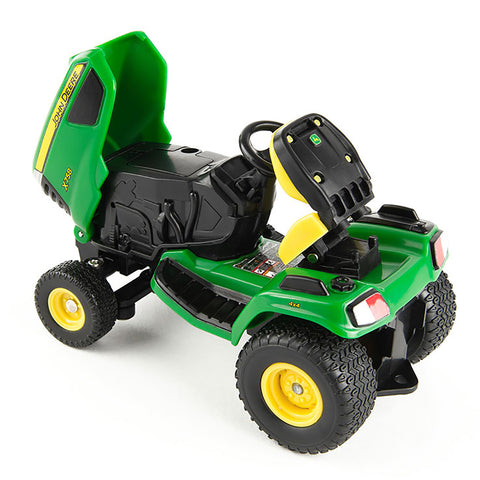 moving parts of lawn mower demonstrated