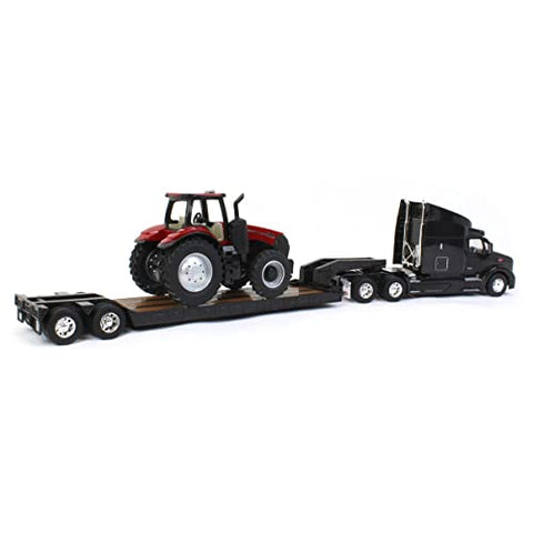 peterbilt truck hauling case ih magnum tractor