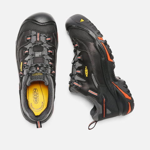 Keen Men's Braddock Low steel toe work shoe, top view