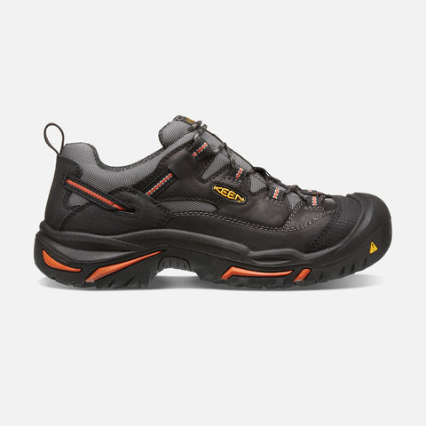 Keen Men's Braddock Low steel toe work shoe, side view